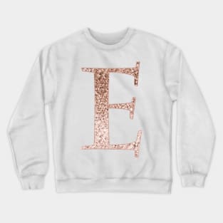 E rose gold glitter monogram letter Crewneck Sweatshirt